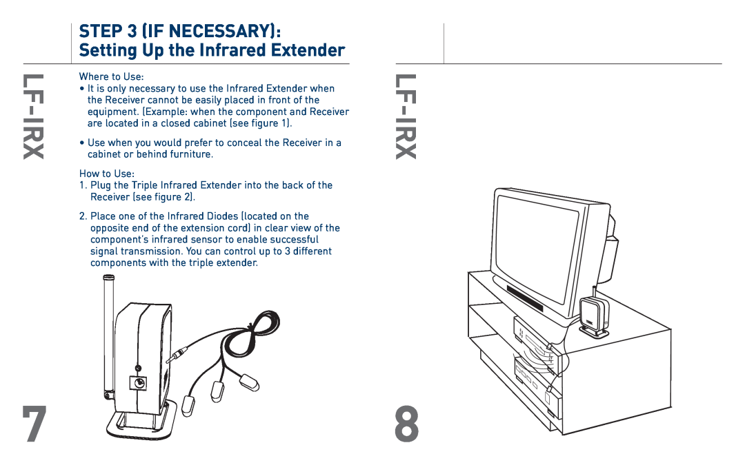 TERK Technologies LF-IRX owner manual Lf-Irx, IF NECESSARY Setting Up the Infrared Extender 