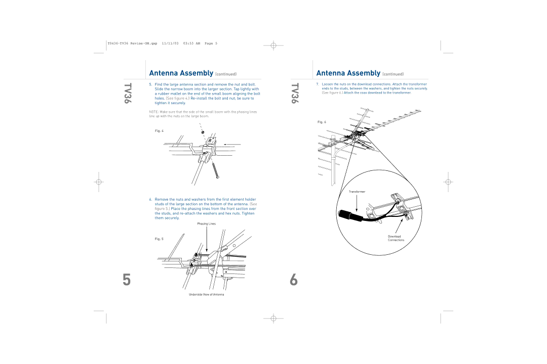 TERK Technologies TV36 owner manual Phasing Lines 