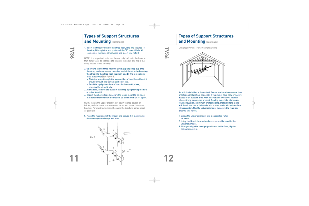 TERK Technologies TV36 owner manual Attic 