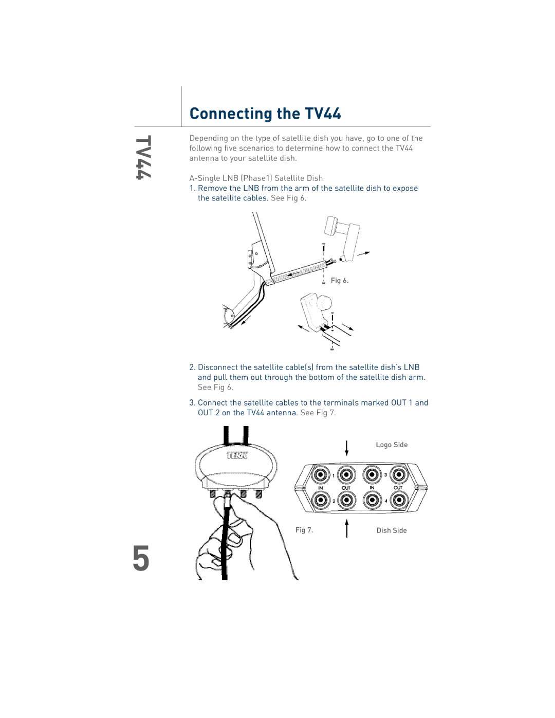 TERK Technologies manual Connecting the TV44 