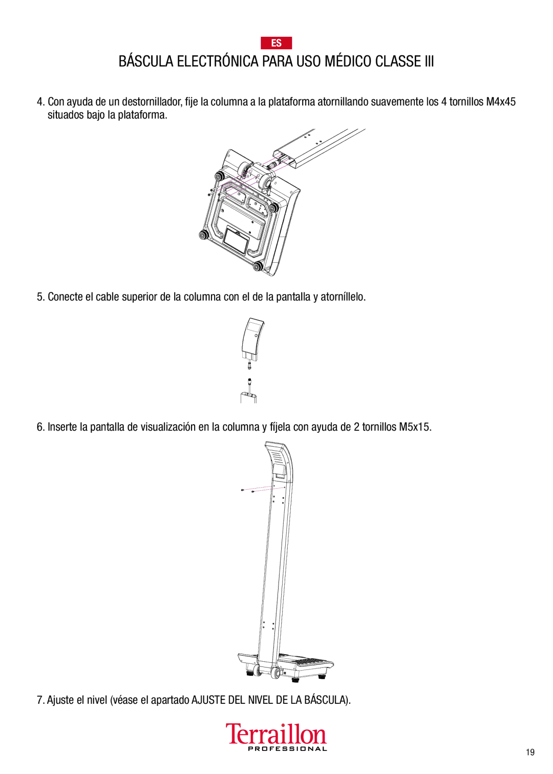 Terraillon TPR05300 manuel dutilisation Báscula Electrónica Para USO Médico Classe 