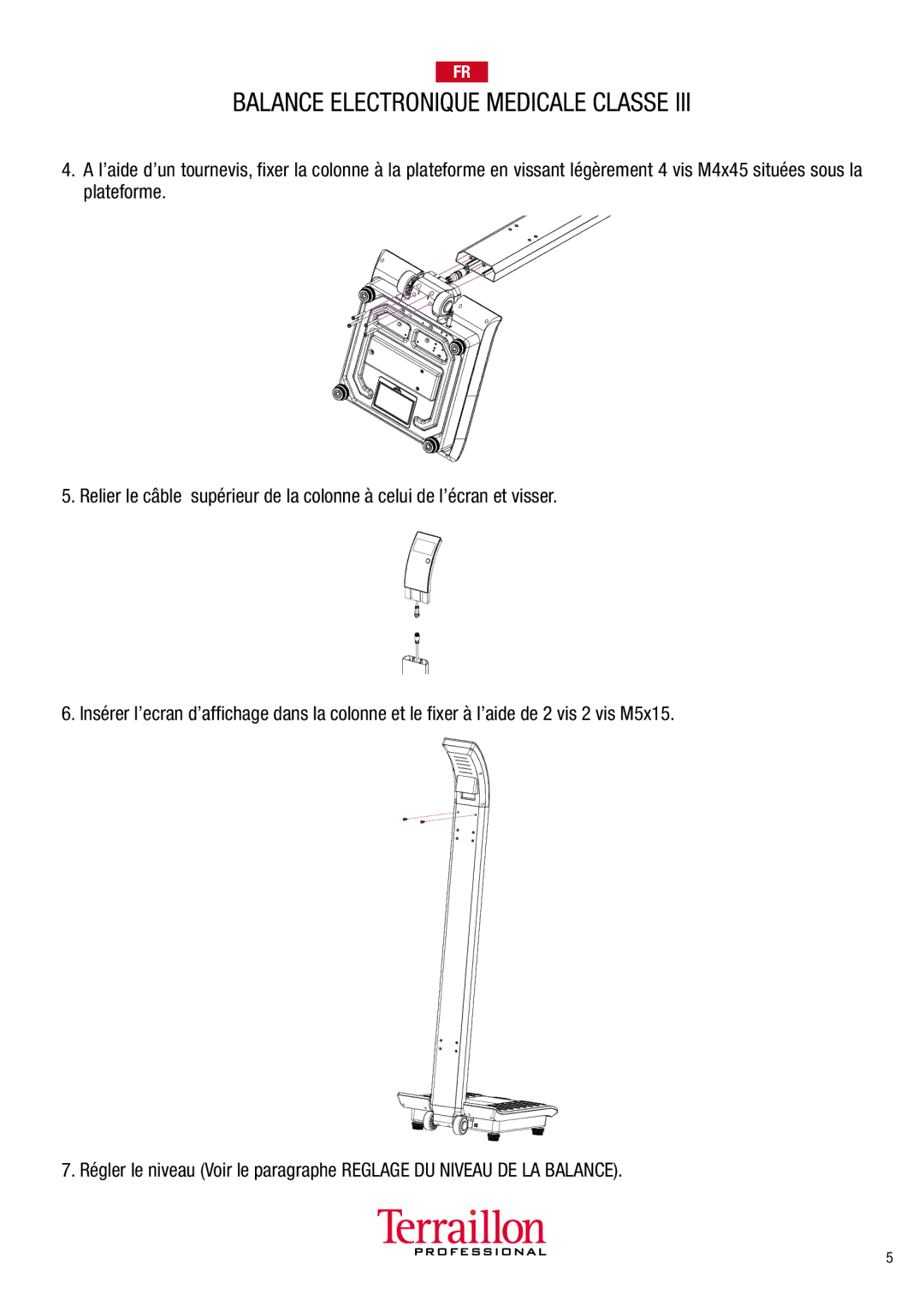 Terraillon TPR05300 manuel dutilisation Balance Electronique Medicale Classe 