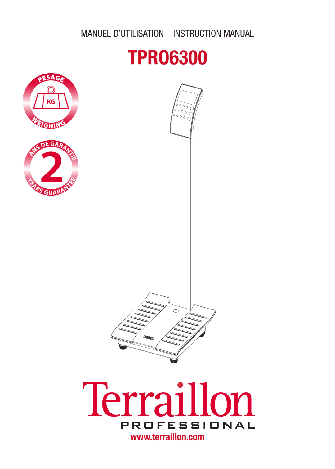 Terraillon TPRO6300 manuel dutilisation 