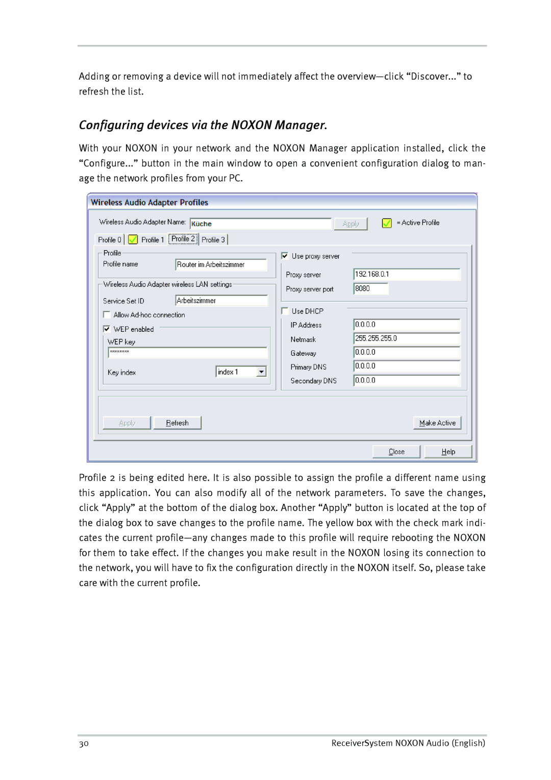 TerraTec Audio manual Configuring devices via the Noxon Manager 