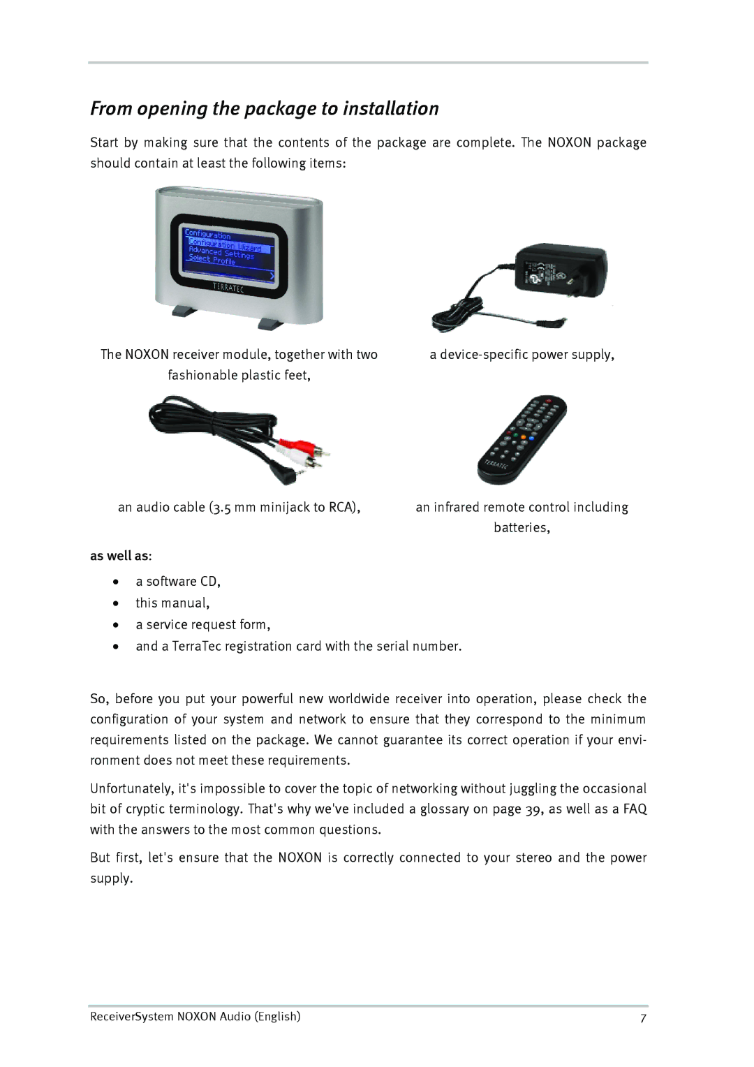 TerraTec Audio manual From opening the package to installation, As well as 