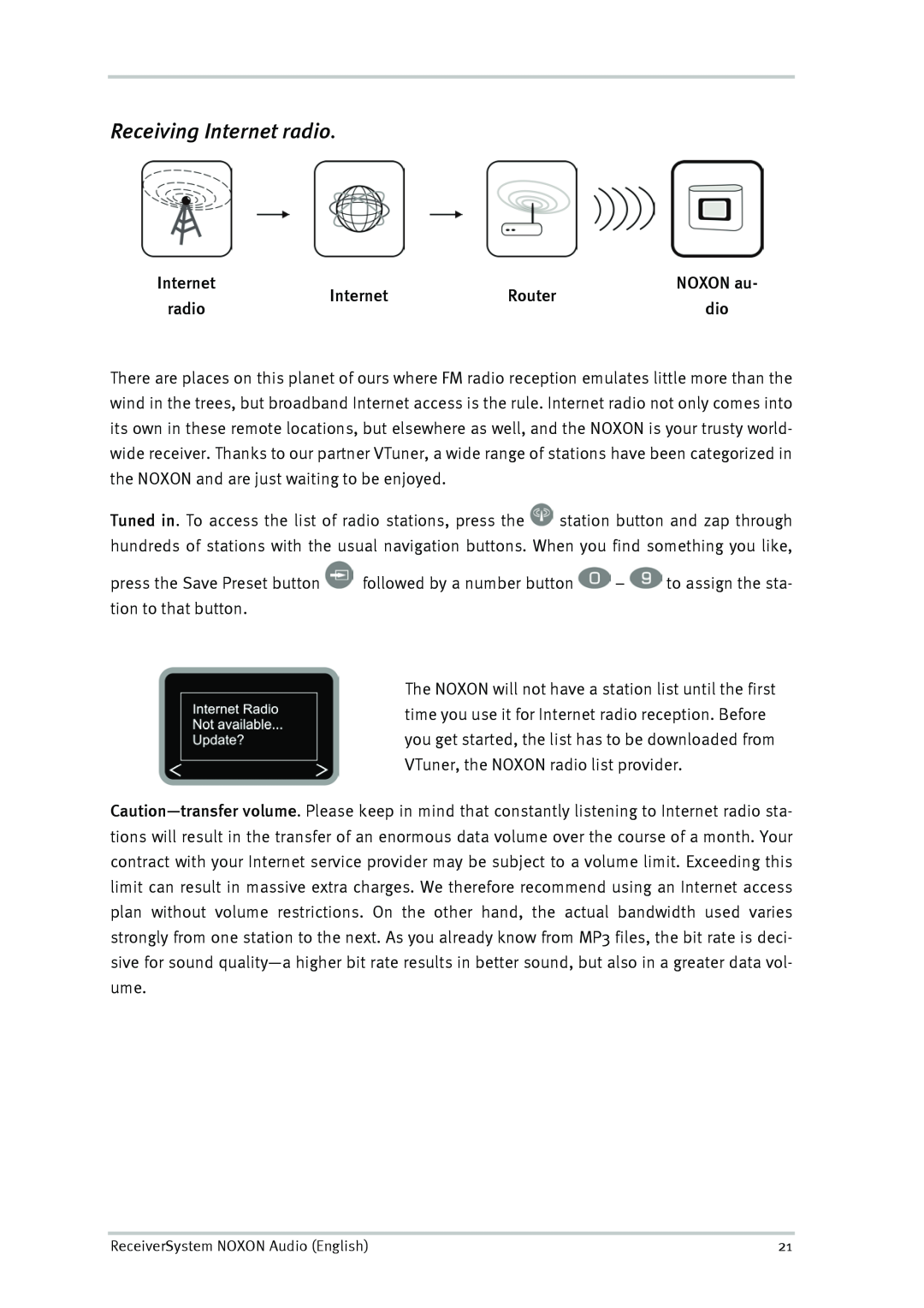 TerraTec Audio manual Receiving Internet radio, Router 