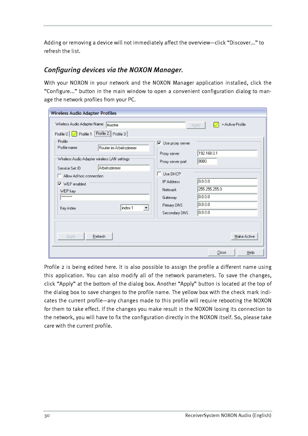 TerraTec Audio manual Configuring devices via the NOXON Manager 
