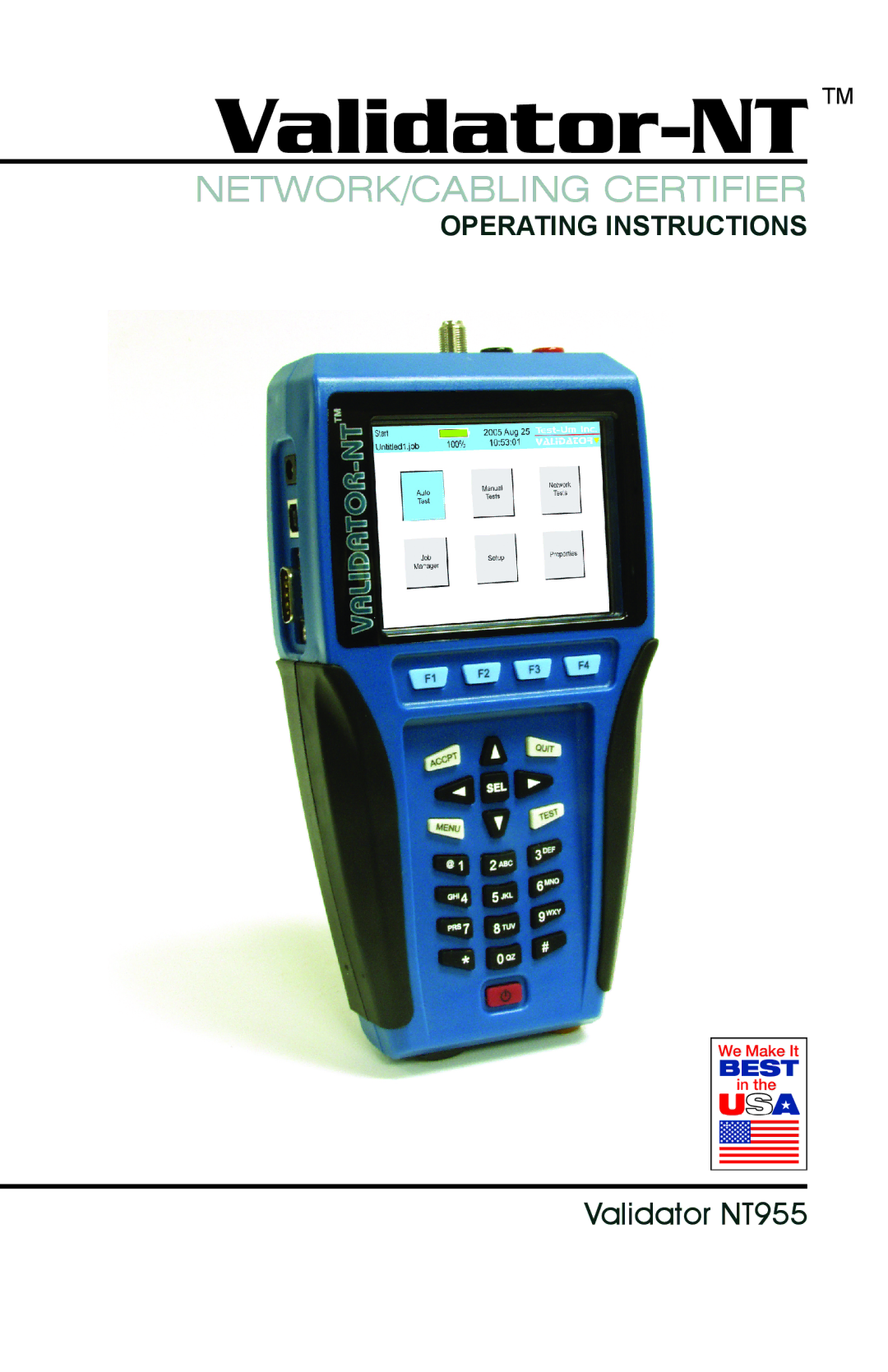 Test-Um NT955 operating instructions Validator-NT TM 