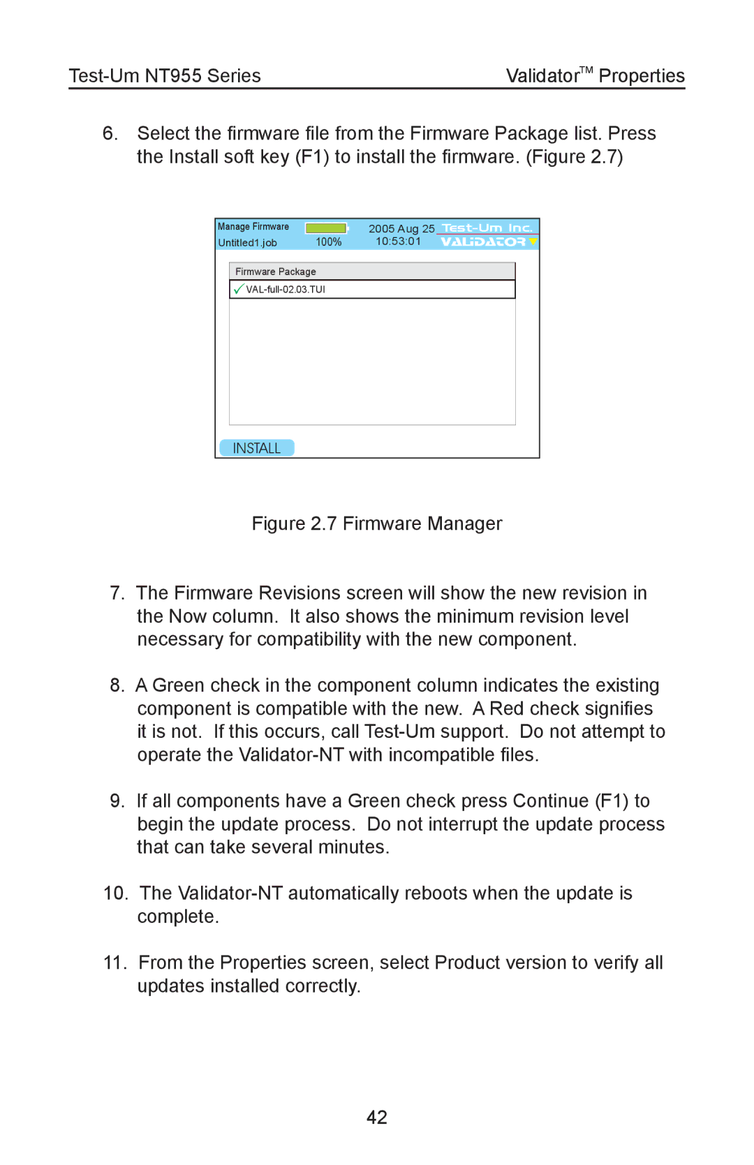 Test-Um NT955 operating instructions Install 