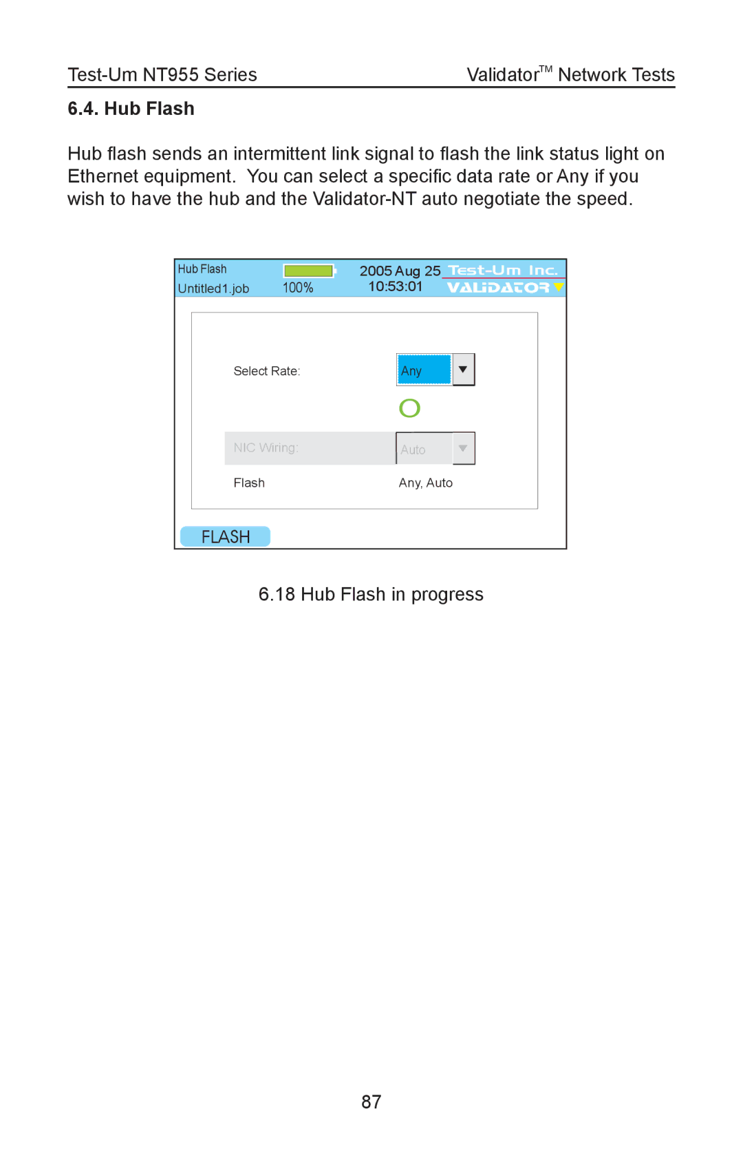 Test-Um NT955 operating instructions Hub Flash 