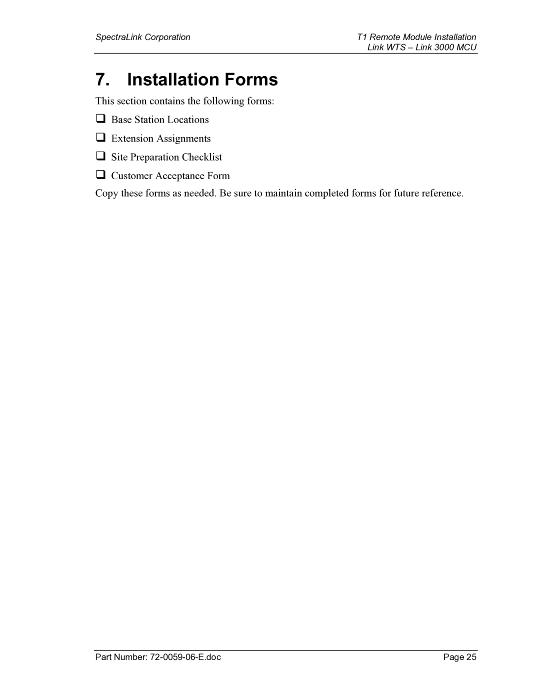 Texas Instruments 3000 MCU manual Installation Forms 