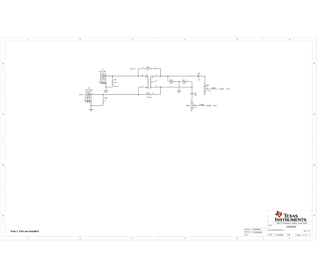 Texas Instruments 47, 46, 27, 45, ADS5525 manual Clkp Clkm, Venable, Dewonck 