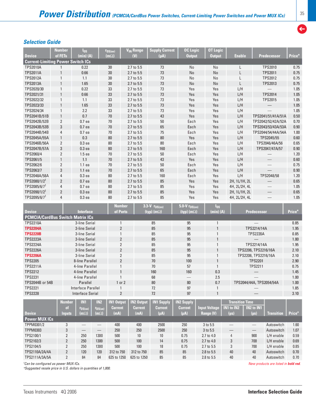 Texas Instruments 4Q 2006 manual Enable Predecessor, Transition Time, IN1 to IN2 