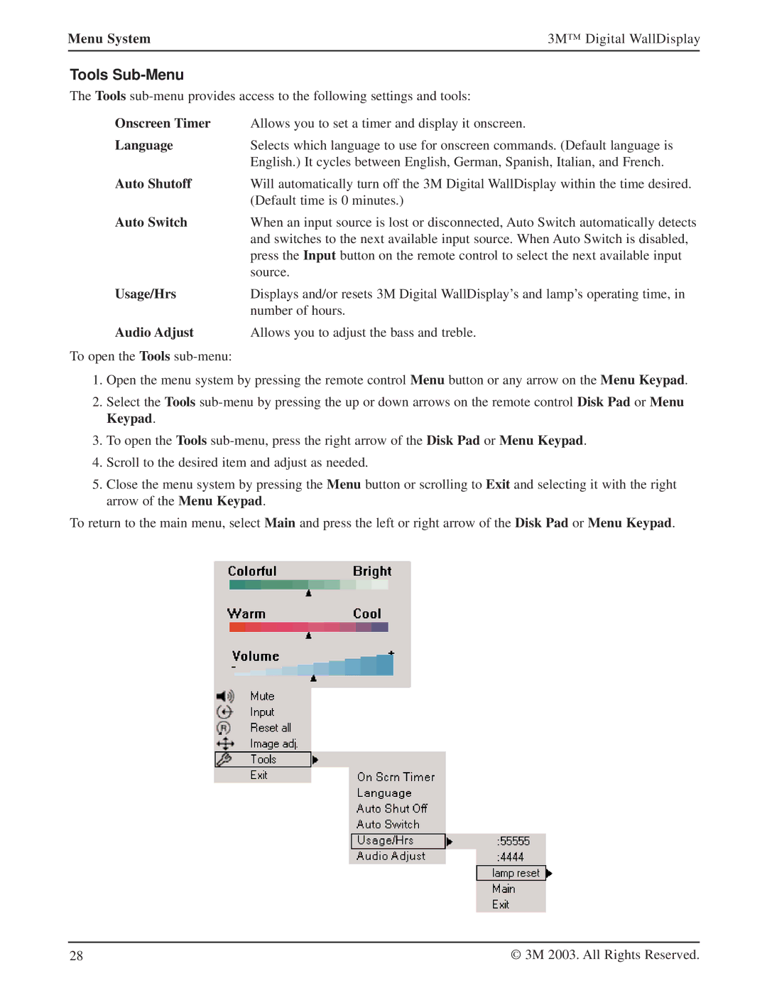 Texas Instruments 8200IC, 8200IW, 8100CB manual Tools Sub-Menu 