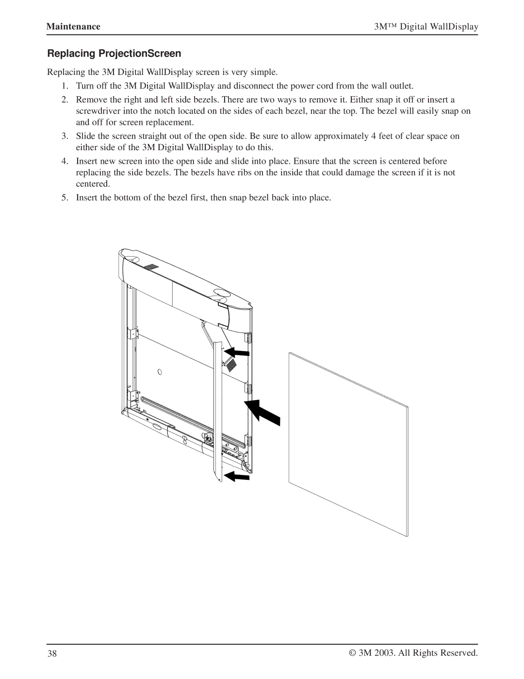 Texas Instruments 8100CB, 8200IW, 8200IC manual Replacing ProjectionScreen 