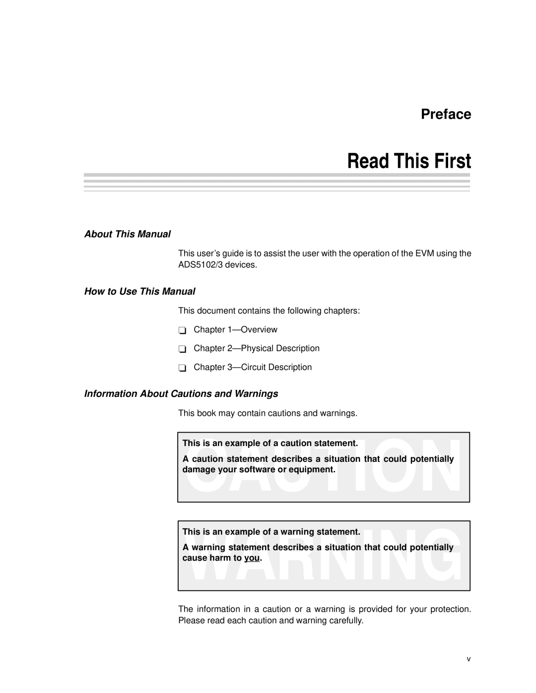 Texas Instruments ADS5103 EVM, ADS5102 EVM manual Read This First, About This Manual 