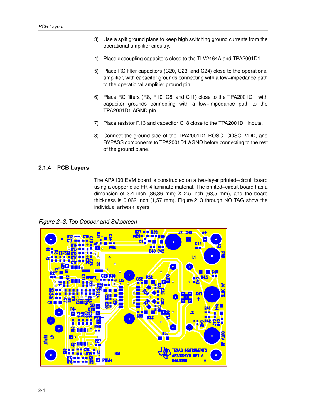 Texas Instruments APA100 manual PCB Layers 