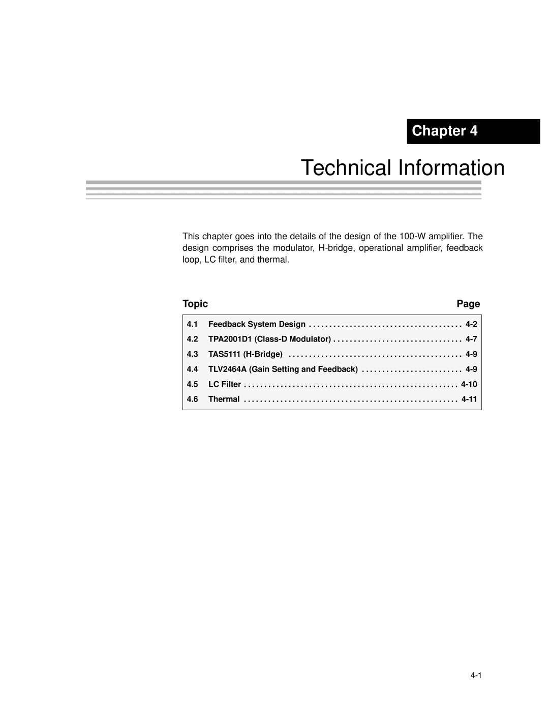 Texas Instruments APA100 manual Technical Information 