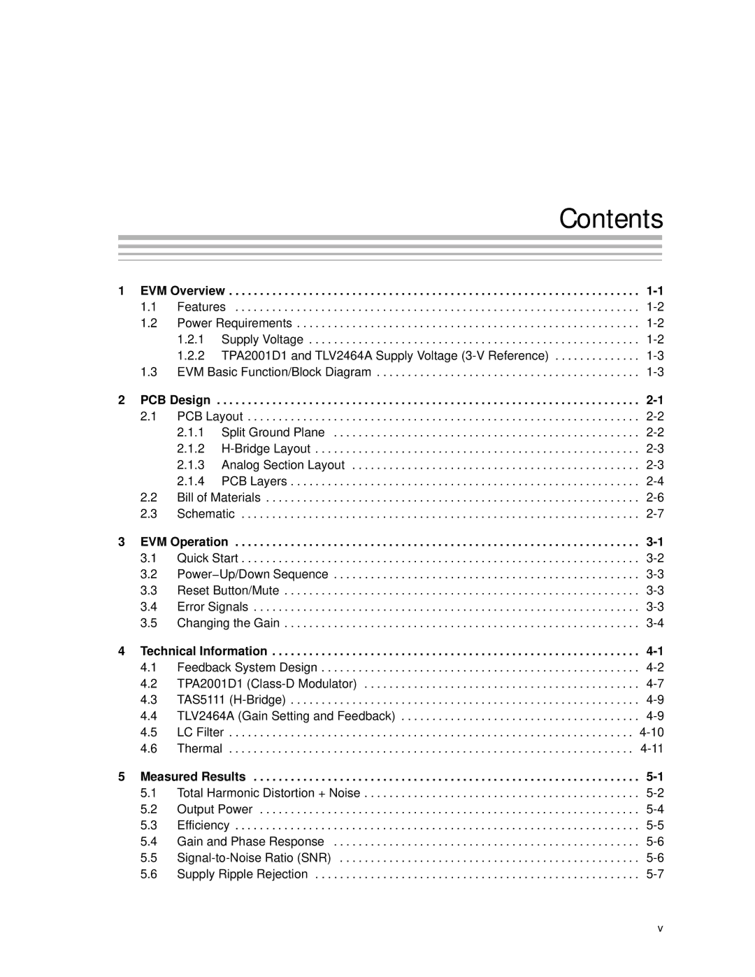 Texas Instruments APA100 manual Contents 