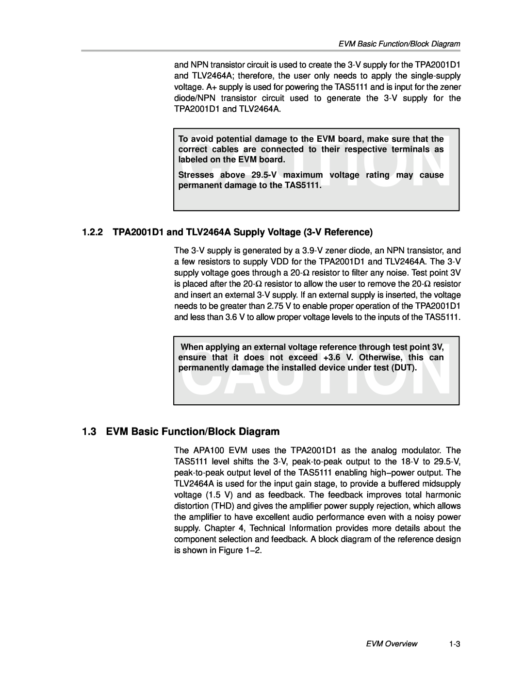 Texas Instruments APA100 manual EVM Basic Function/Block Diagram, EVM Overview 