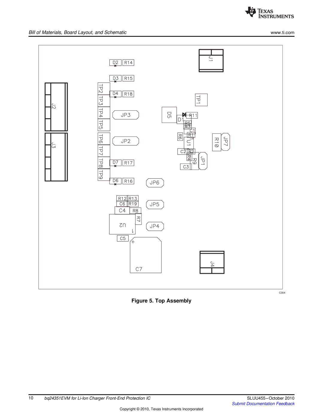 Texas Instruments BQ24351EVM manual Top Assembly 