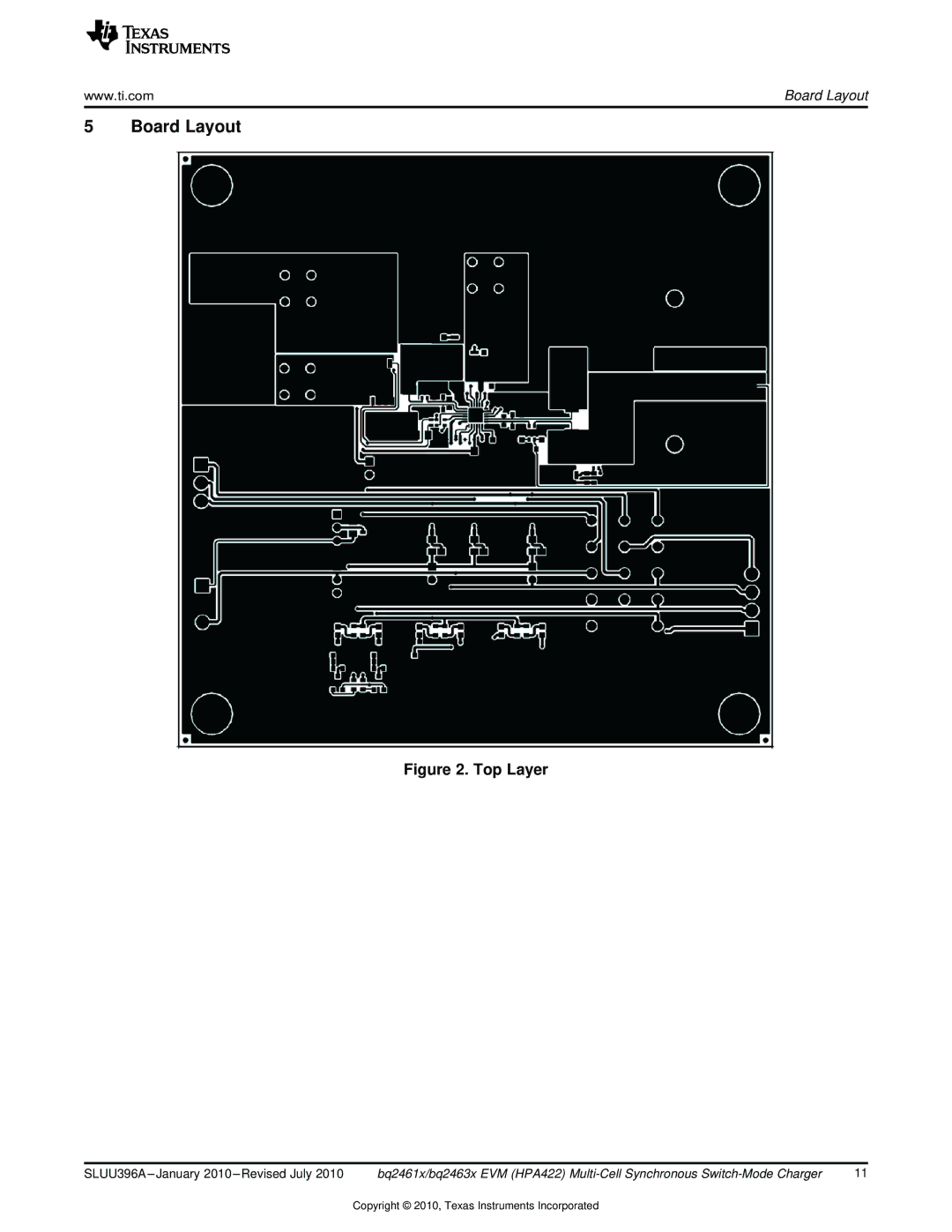 Texas Instruments BQ2461X, BQ2463X EVM manual Board Layout 