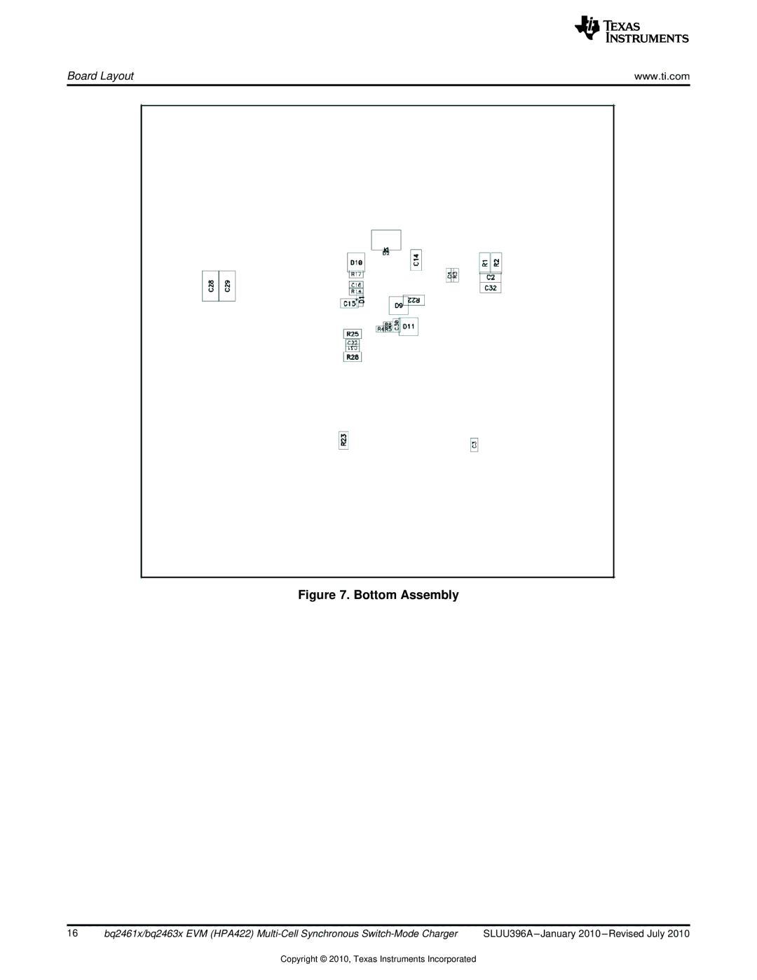 Texas Instruments BQ2463X EVM, BQ2461X manual Bottom Assembly 