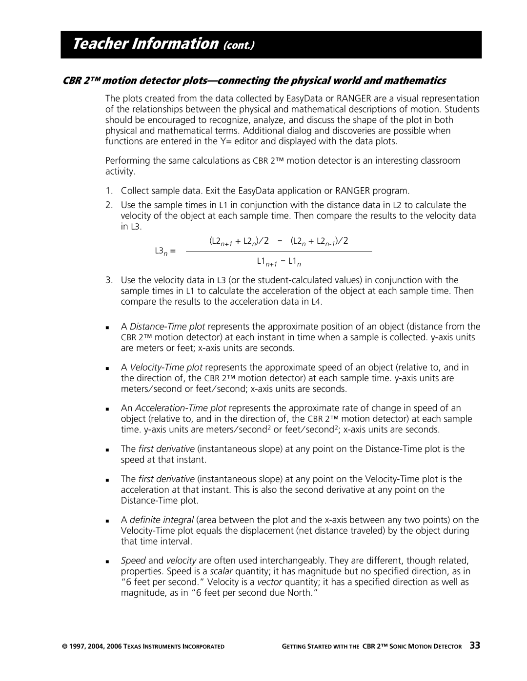 Texas Instruments CBR 2 manual L3n = 