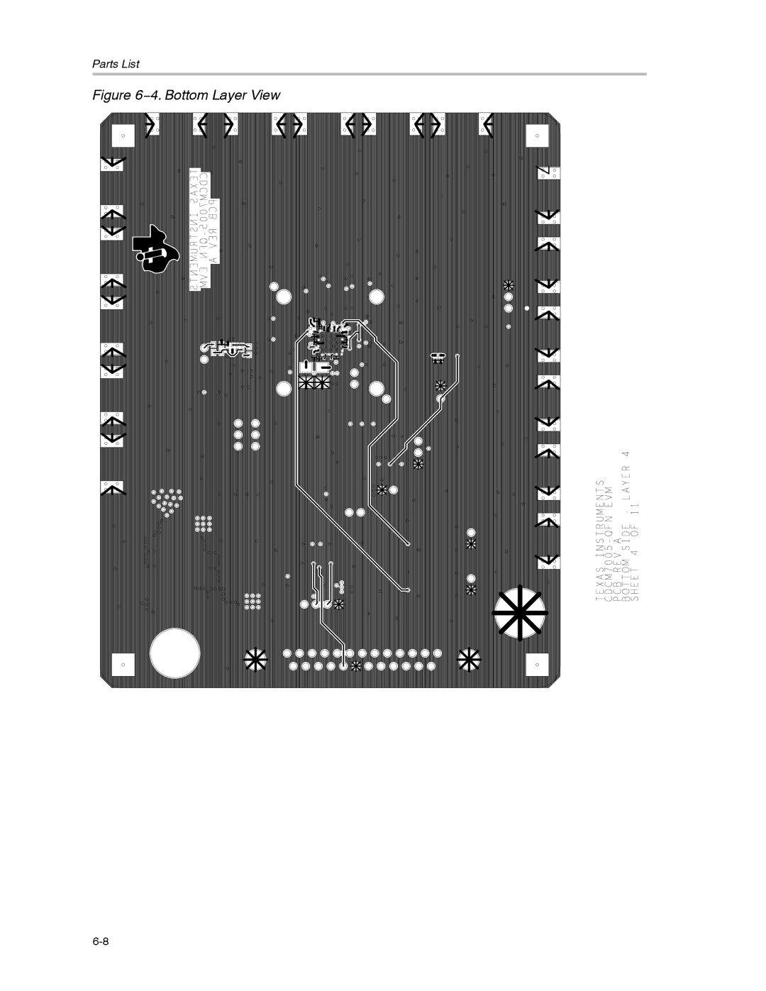 Texas Instruments CDCM7005 manual 4. Bottom Layer View 