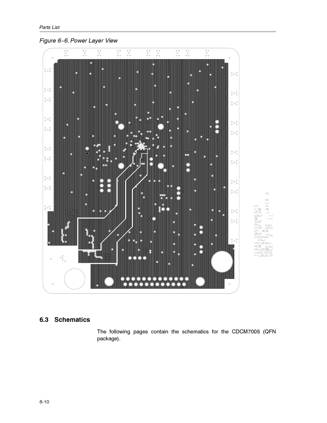 Texas Instruments CDCM7005 manual Schematics, 6. Power Layer View 