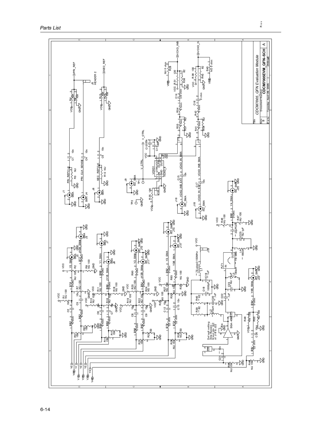 Texas Instruments CDCM7005 manual List 