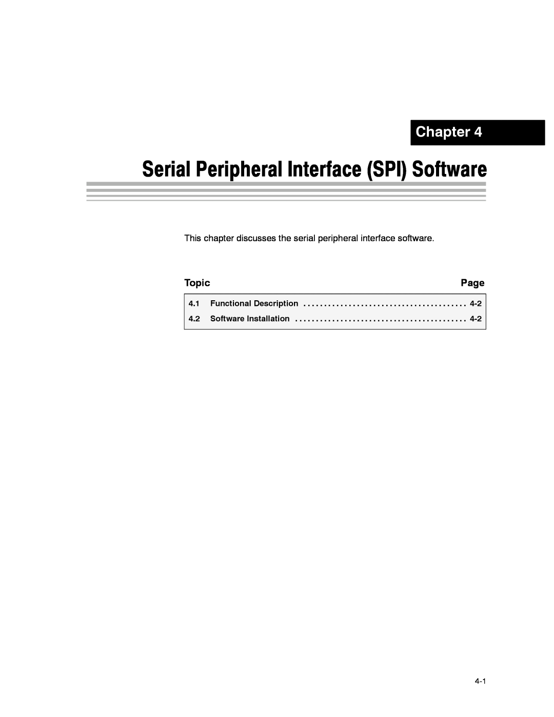 Texas Instruments CDCM7005 manual Serial Peripheral Interface SPI Software, Chapter, Page, Topic 