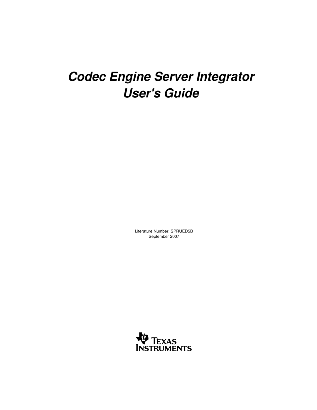 Texas Instruments manual Codec Engine Server Integrator Users Guide 