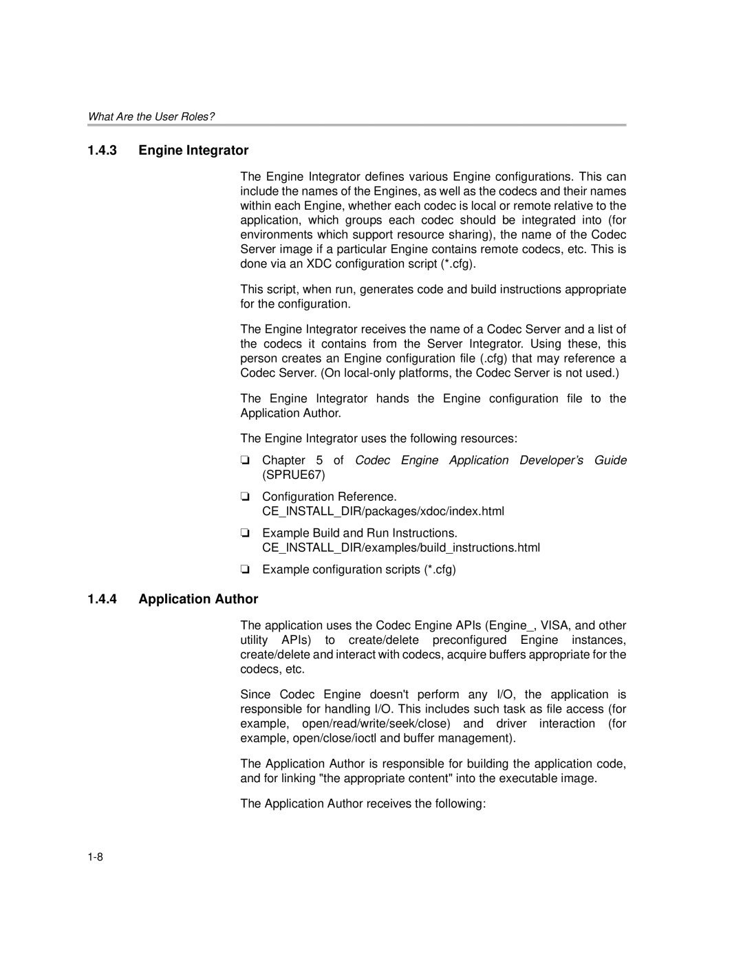 Texas Instruments Codec Engine Server manual Engine Integrator, Application Author 