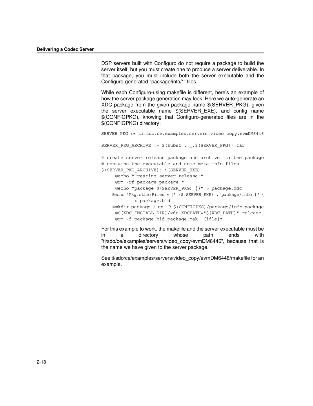 Texas Instruments Codec Engine Server manual Delivering a Codec Server 