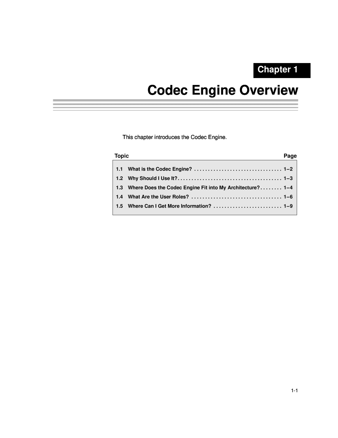 Texas Instruments Codec Engine Server manual Codec Engine Overview, Chapter 