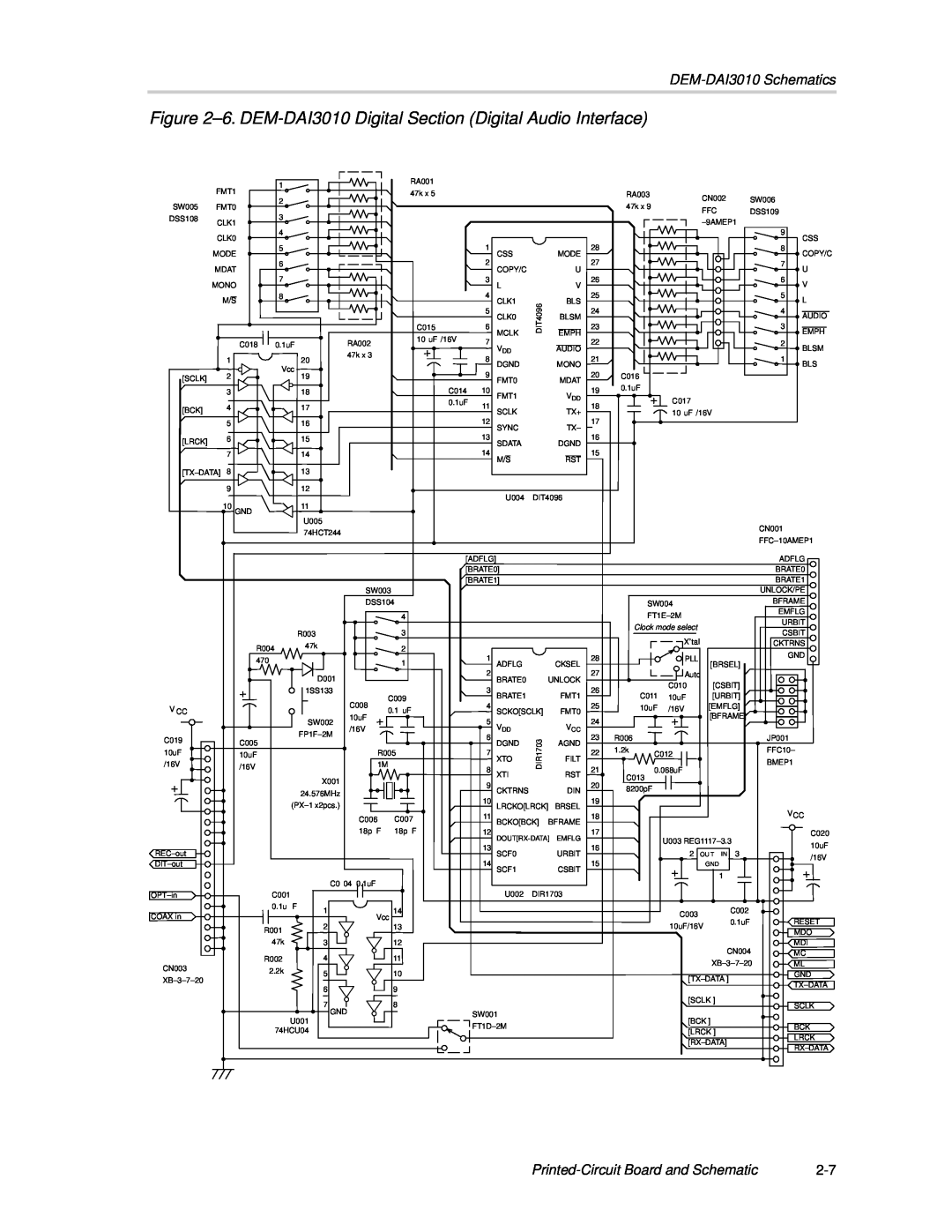 Texas Instruments manual DEM-DAI3010Schematics, Printed-CircuitBoard and Schematic 