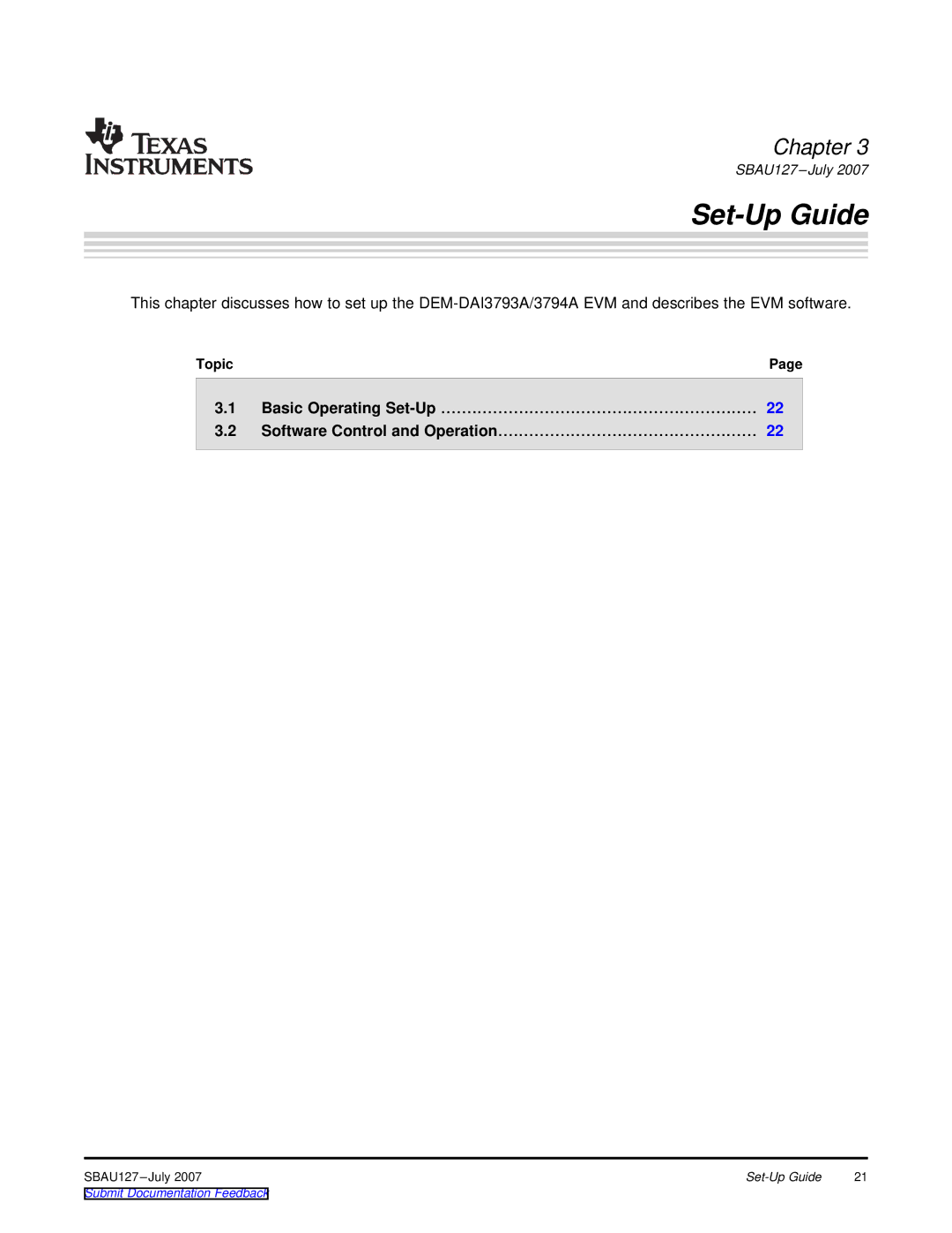 Texas Instruments DEM-DAI3793A manual Set-Up Guide 