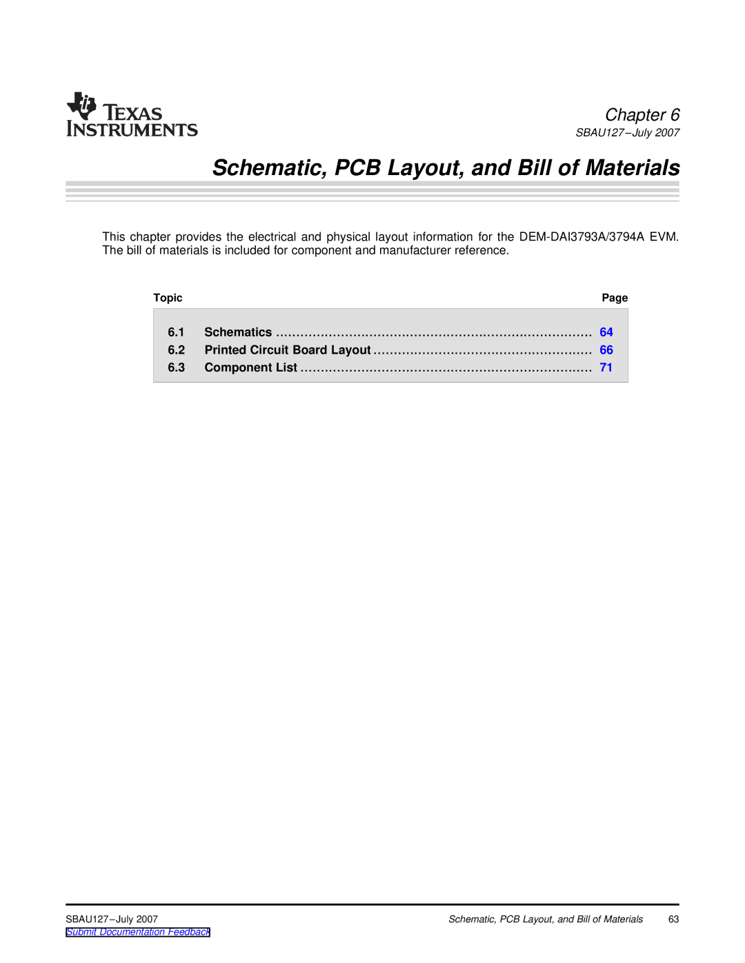 Texas Instruments DEM-DAI3793A manual Schematic, PCB Layout, and Bill of Materials 