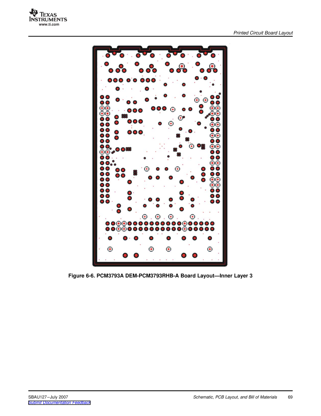 Texas Instruments DEM-DAI3793A manual PCM3793A DEM-PCM3793RHB-A Board Layout-Inner Layer 