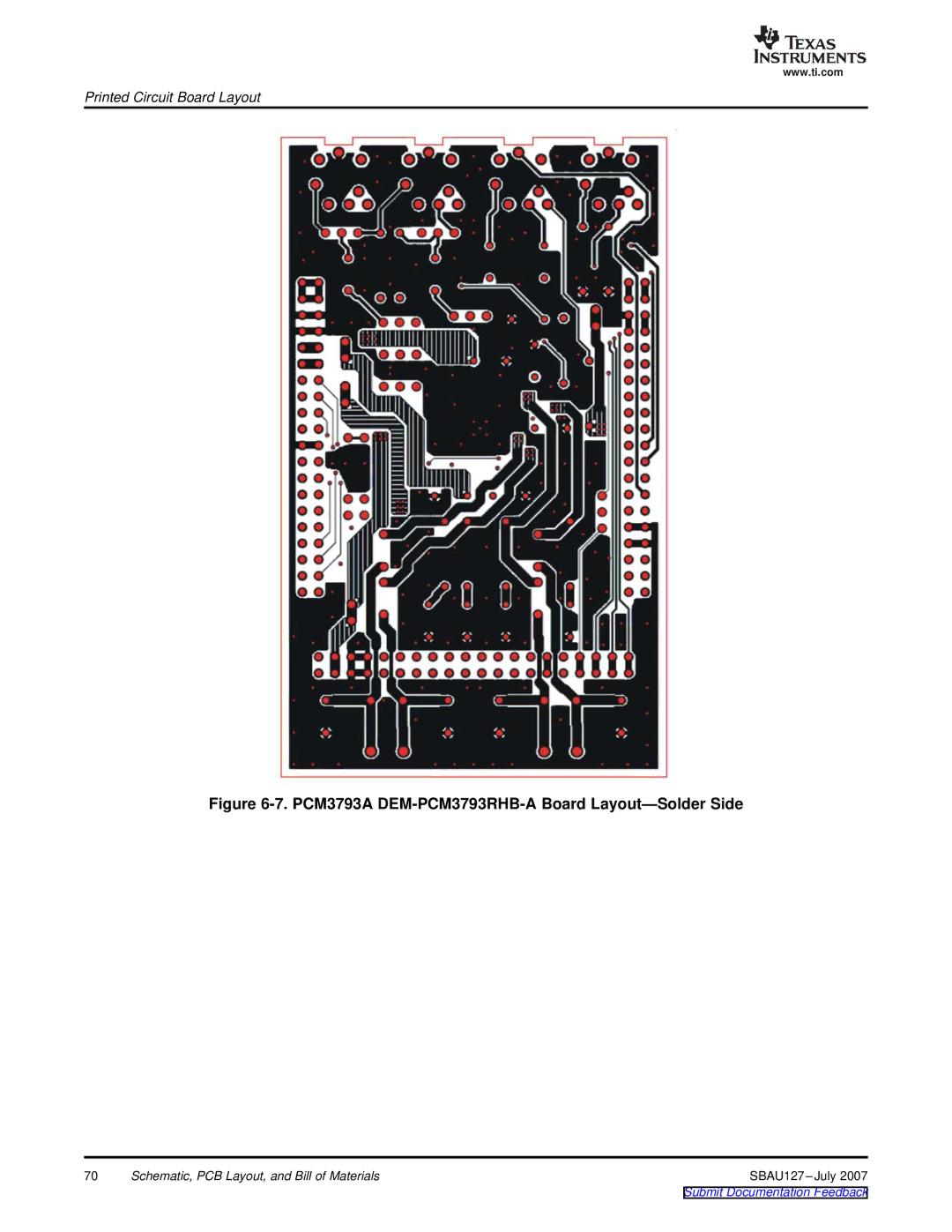 Texas Instruments DEM-DAI3793A manual PCM3793A DEM-PCM3793RHB-A Board Layout-Solder Side 