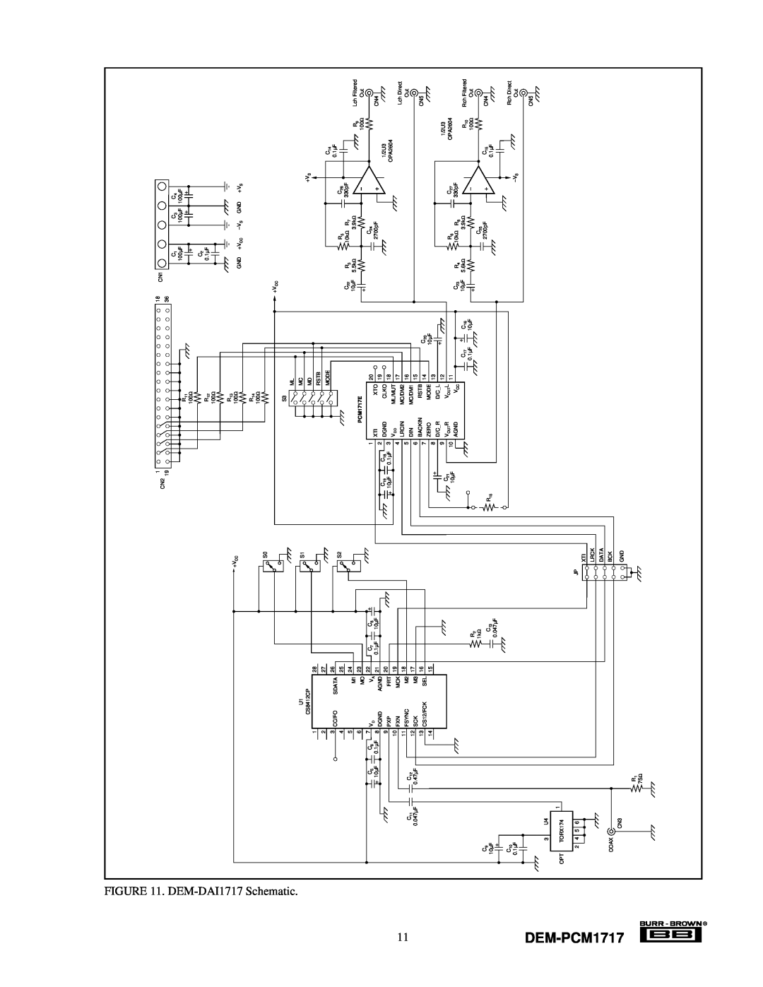 Texas Instruments DEM-PCM1717 manual PCM1717E 