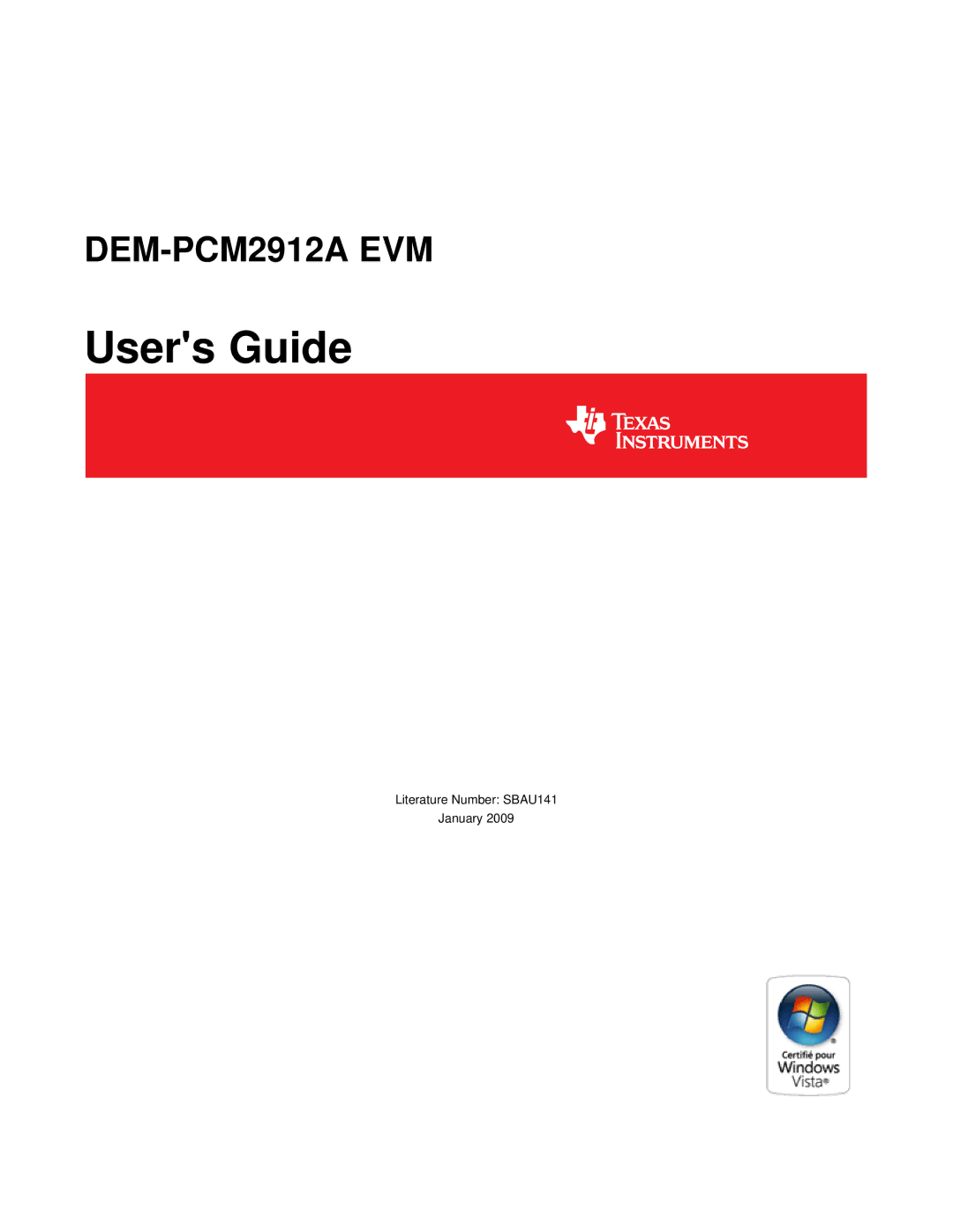 Texas Instruments DEM-PCM2912A EVM manual Users Guide 