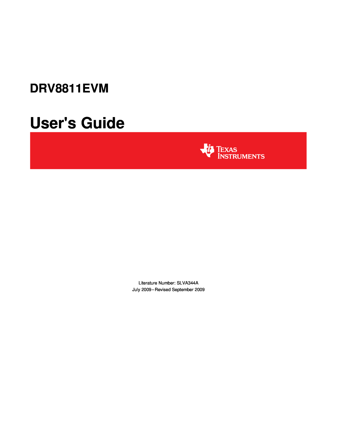 Texas Instruments DRV8811EVM manual Users Guide 