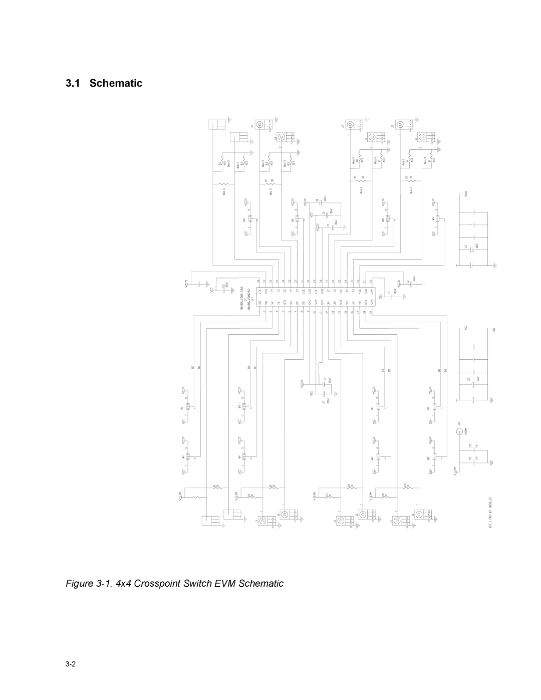 Texas Instruments HPL-D SLLU064A manual X4 Crosspoint Switch EVM Schematic 