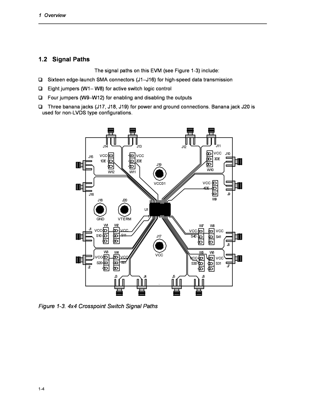 Texas Instruments HPL-D SLLU064A manual 3. 4x4 Crosspoint Switch Signal Paths, Overview 