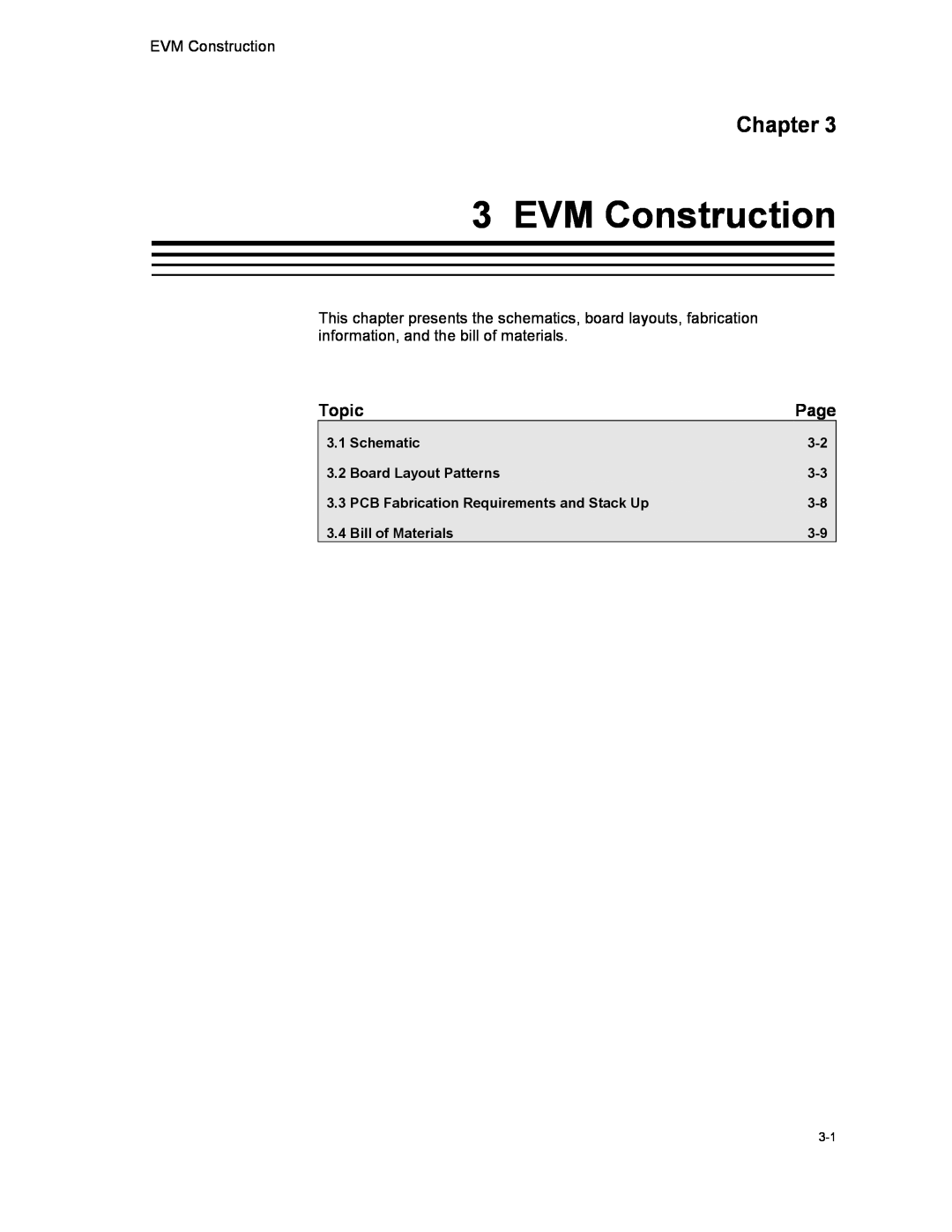 Texas Instruments HPL-D SLLU064A manual EVM Construction, Chapter 