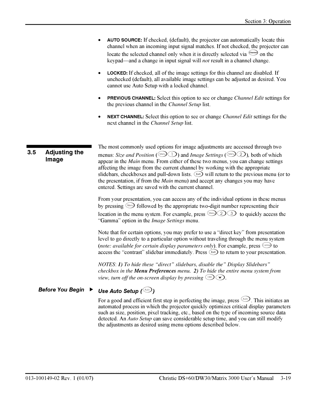 Texas Instruments MATRIX 3000, DW30 user manual Adjusting the Image, View, turn off the on-screen display by pressing OSD 