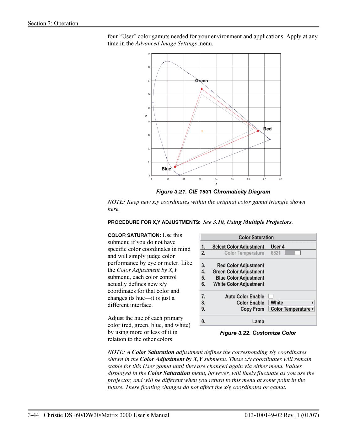 Texas Instruments DW30, MATRIX 3000 user manual CIE 1931 Chromaticity Diagram 