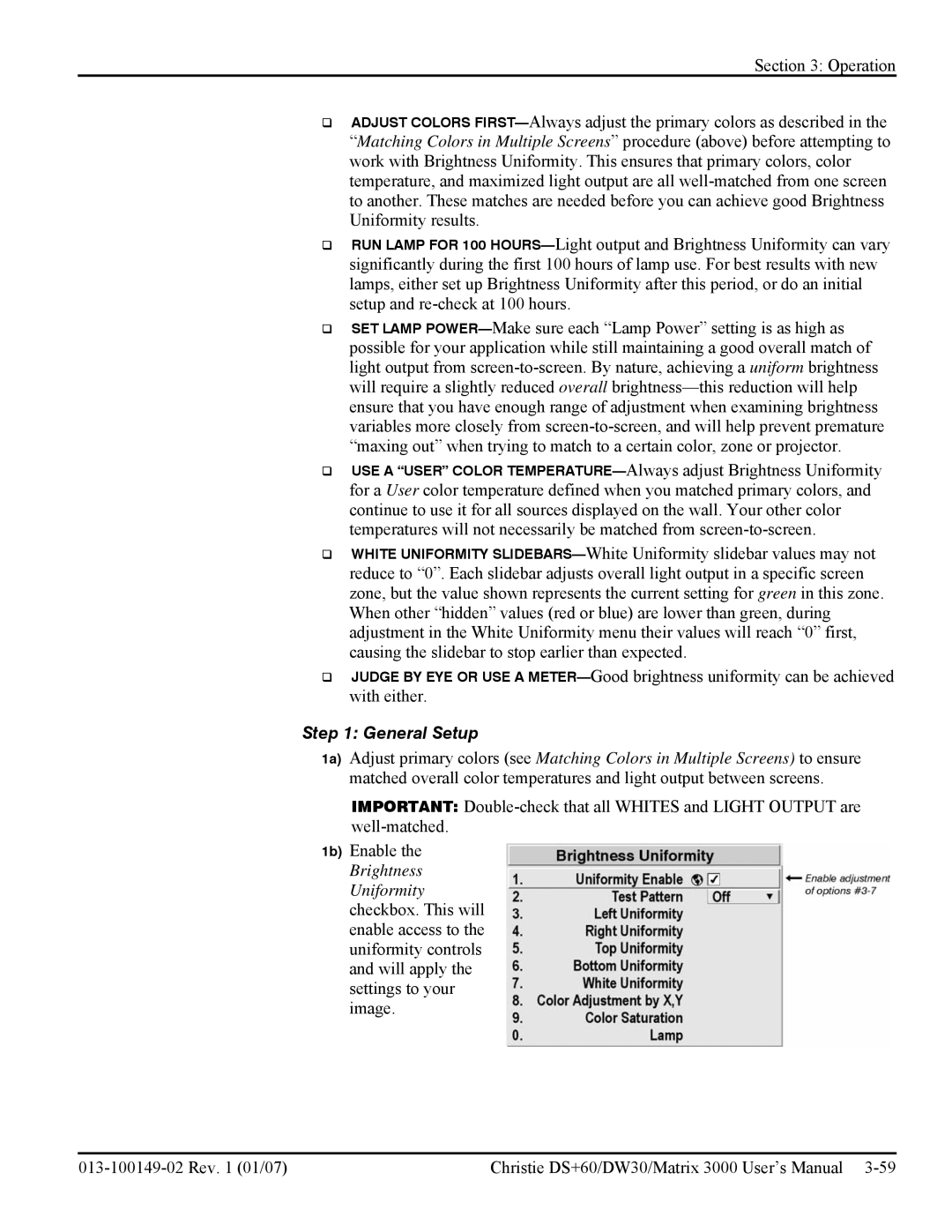 Texas Instruments MATRIX 3000, DW30 user manual General Setup 